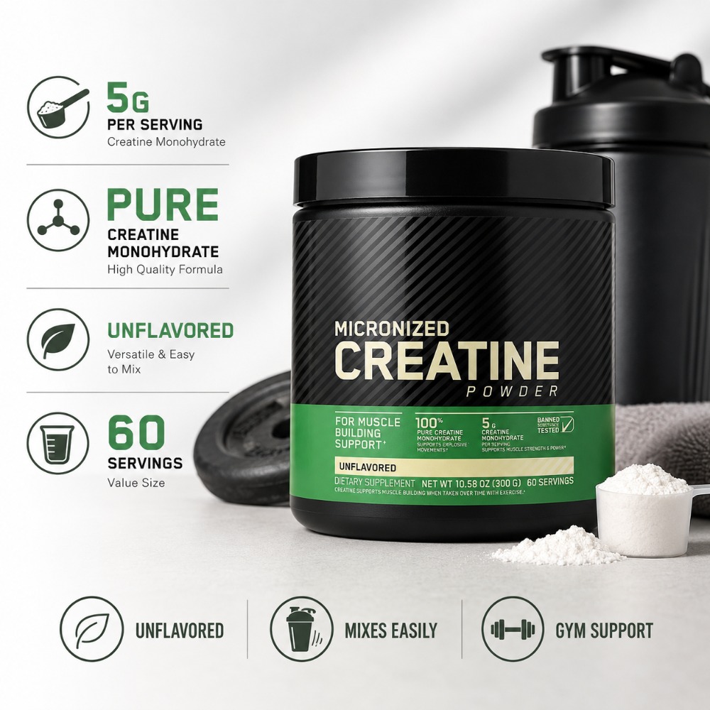 Nutrition For Fitness - Creatina Monohidratada em Pó 300g: Suporte